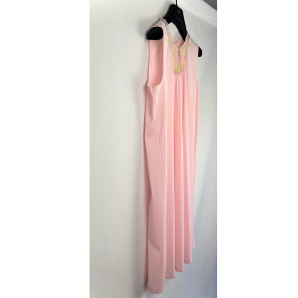 Vintage 1960’s ‘Sears’ Nylon Lingerie Sleep Dress in Pink with Flowers - S/M - Picture 7 of 10